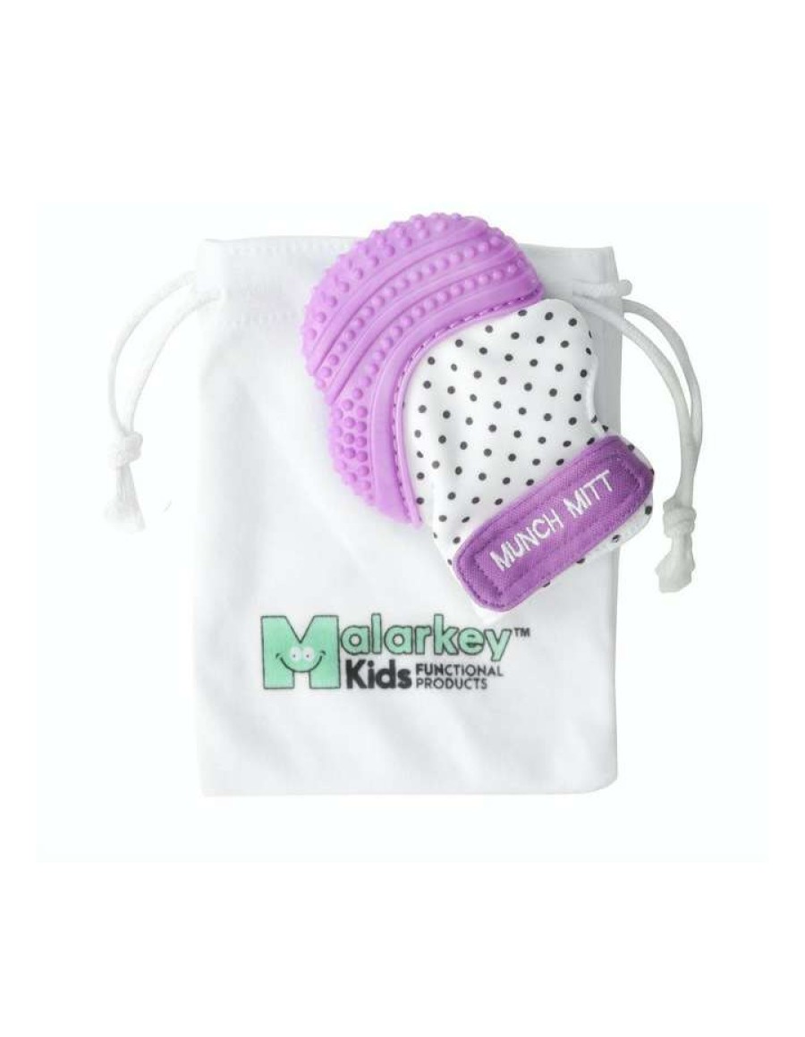 Play & Activity * | Malarkey Kids Munch Mitt Teething Mitten Dots Purple