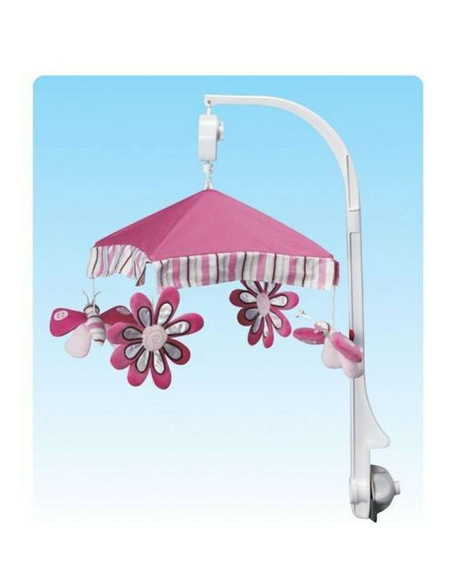 Play & Activity * | Aussie Baby Musical Baby Cot Mobile Butterfly Pink