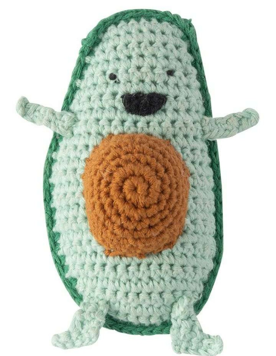 Soft & Plush Toys * | Weegoamigo Crochet Rattle Anthony Avocado Assorted