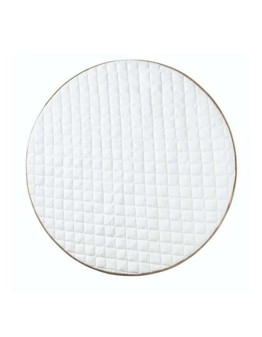 Baby Bouncers & Play Mats * | Cattywampus Quilted Cotton Play Mat Whisper White White Gold