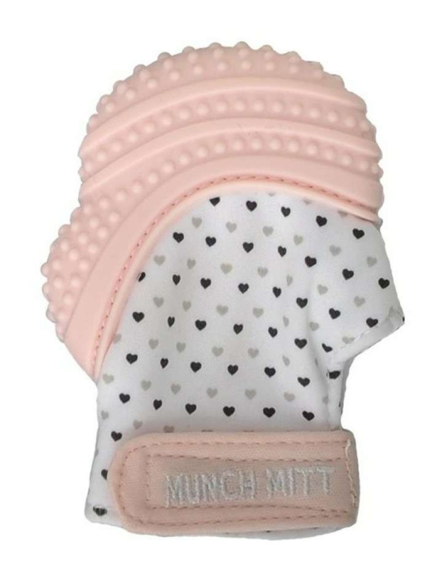 Play & Activity * | Malarkey Kids Munch Mitt Teething Mitten Pastel Pink