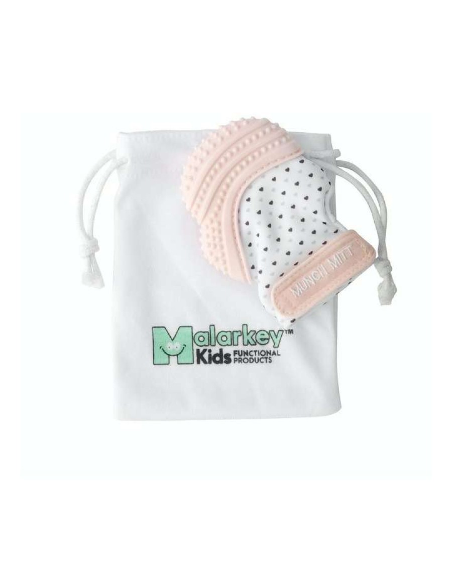 Play & Activity * | Malarkey Kids Munch Mitt Teething Mitten Pastel Pink