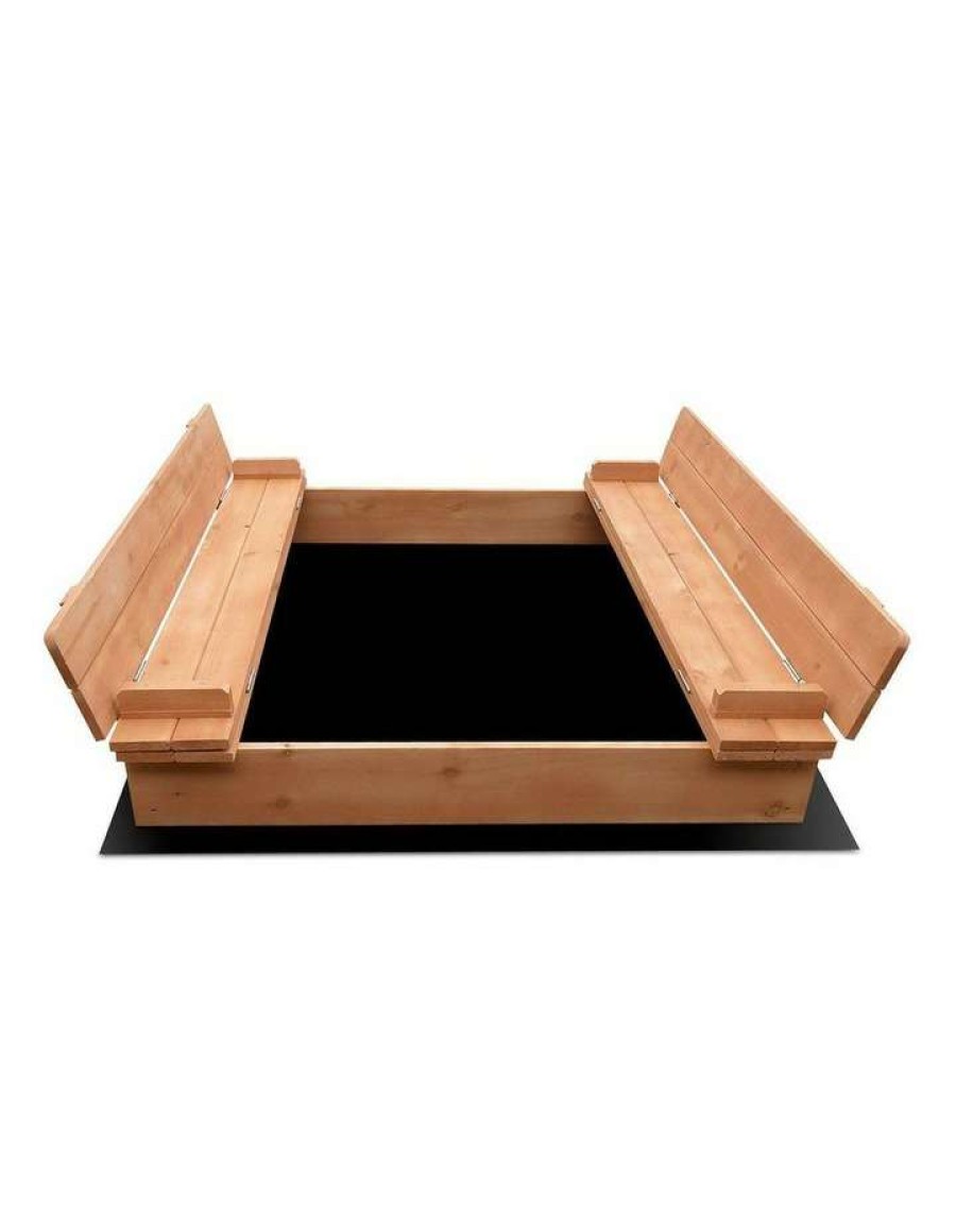 Soft & Plush Toys * | Keezi Wooden Outdoor Sandpit Set Wood Natural