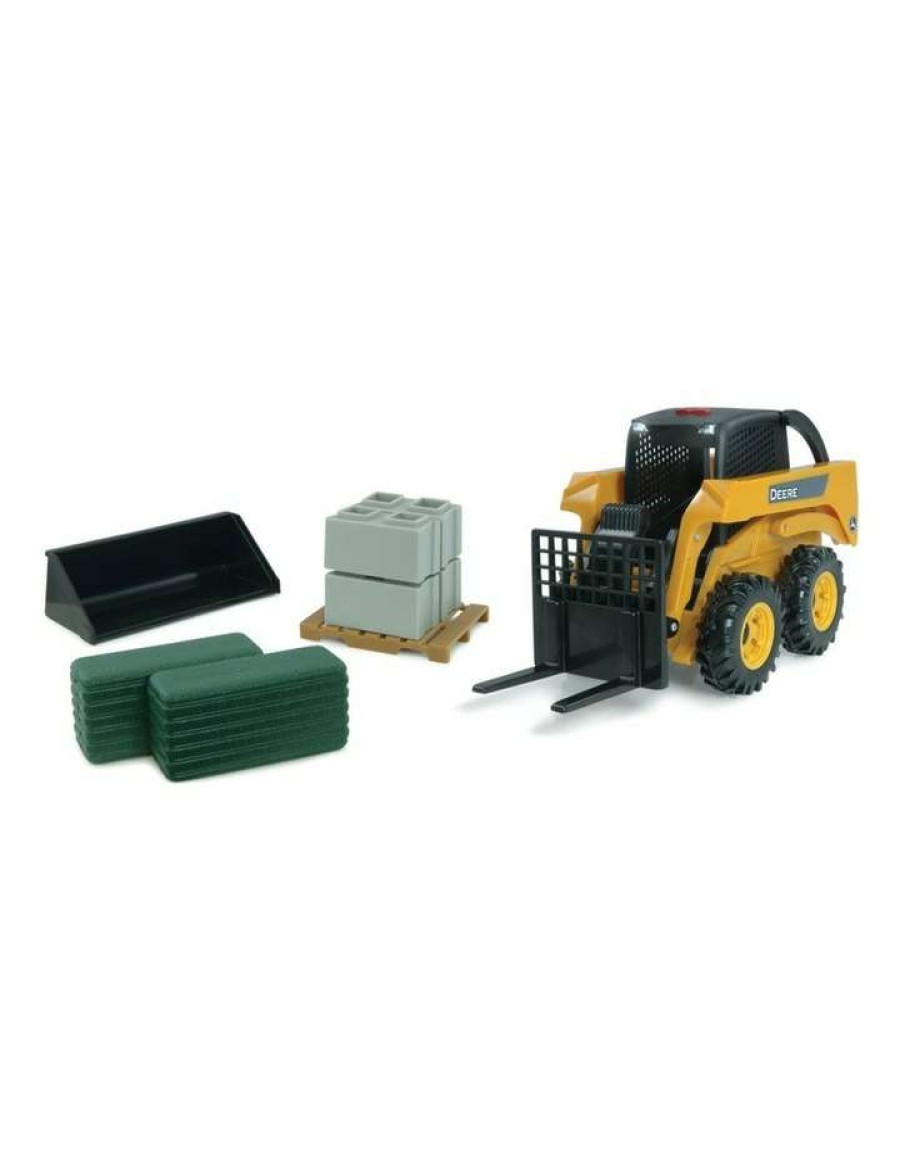 Nursery Toys * | John Deere Light/Sound Toy W/Bales/Bricks/Buket/Fork Kids 1:16 Skidsteer Set 3Years