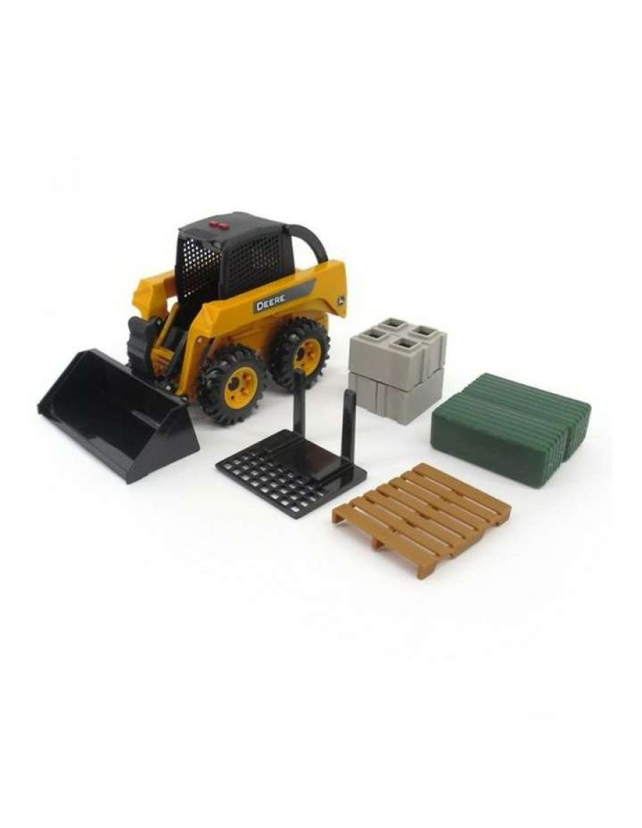 Nursery Toys * | John Deere Light/Sound Toy W/Bales/Bricks/Buket/Fork Kids 1:16 Skidsteer Set 3Years