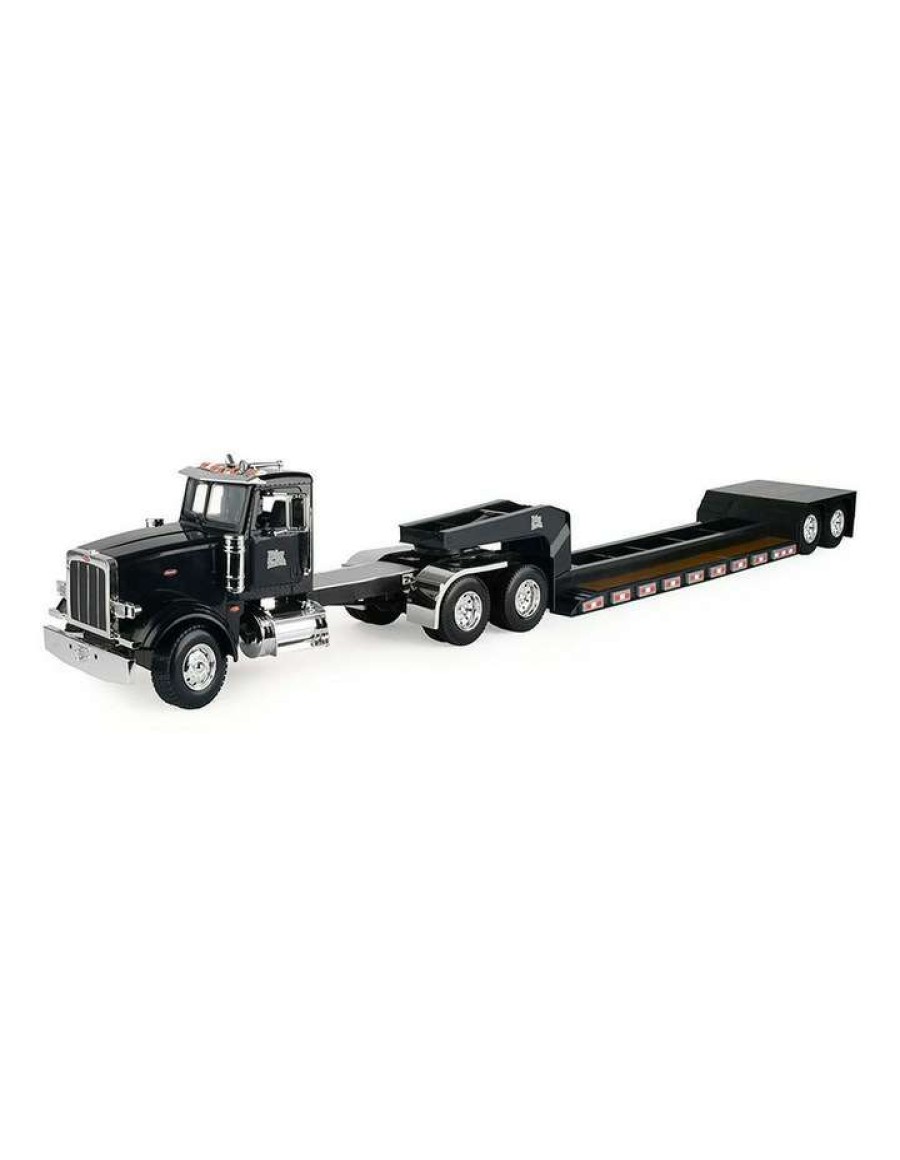 Nursery Toys * | John Deere Big Farm Peterbilt Model 367 Semi Vehicle/Truck W/ Lowboy Trailer Toy Black