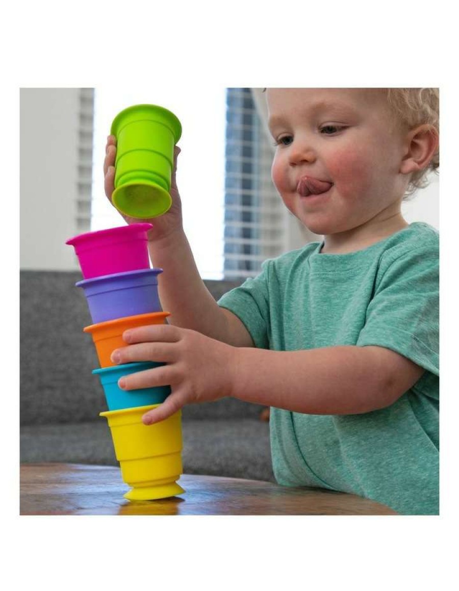 Nursery Toys * | Fat Brain Toy Co. Suction Kupz For 12M-5Y Kids/Toddler Silicone Stacking Cups Toy