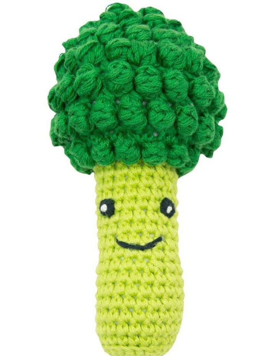 Soft & Plush Toys * | Weegoamigo Crochet Rattle Broccoli Assorted