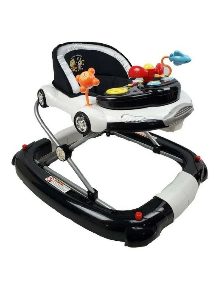 Play & Activity * | Aussie Baby Car Theme Baby Walker Rocker Black