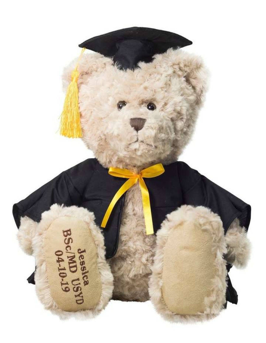 Soft & Plush Toys * | Teddy And Friends Personalised Graduation My Birthday Teddy Beige/Black