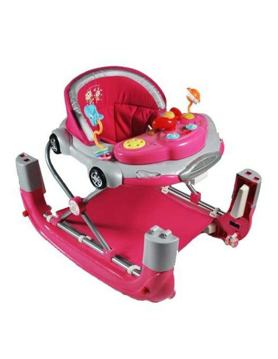 Play & Activity * | Aussie Baby Car Theme Fuchsia Pink Baby Walker Rocker Play Activity Centre