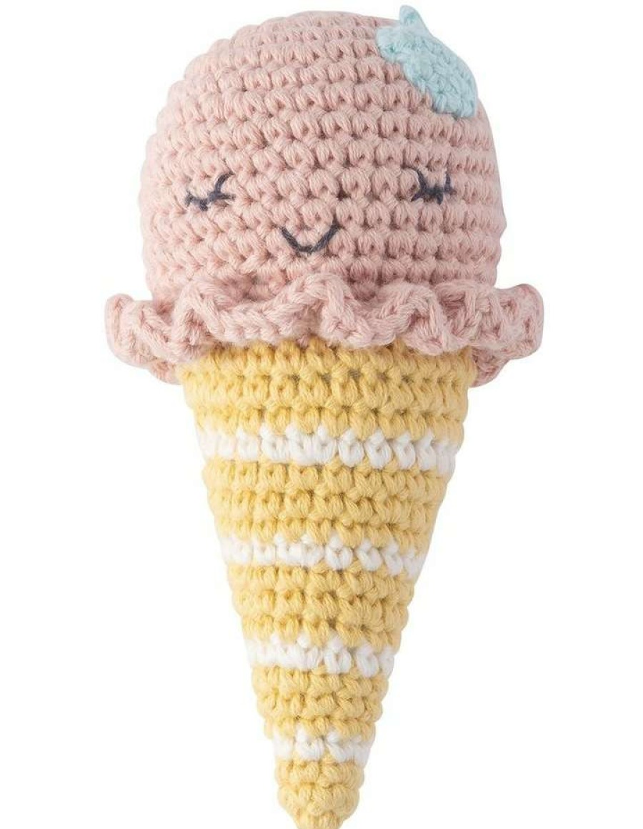 Soft & Plush Toys * | Weegoamigo Crochet Rattle Isla Ice Cream Assorted