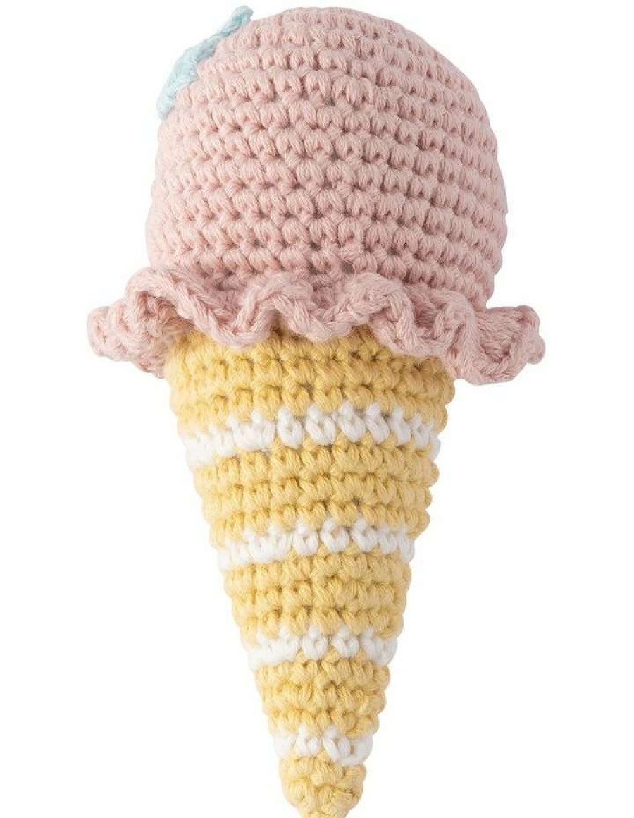 Soft & Plush Toys * | Weegoamigo Crochet Rattle Isla Ice Cream Assorted