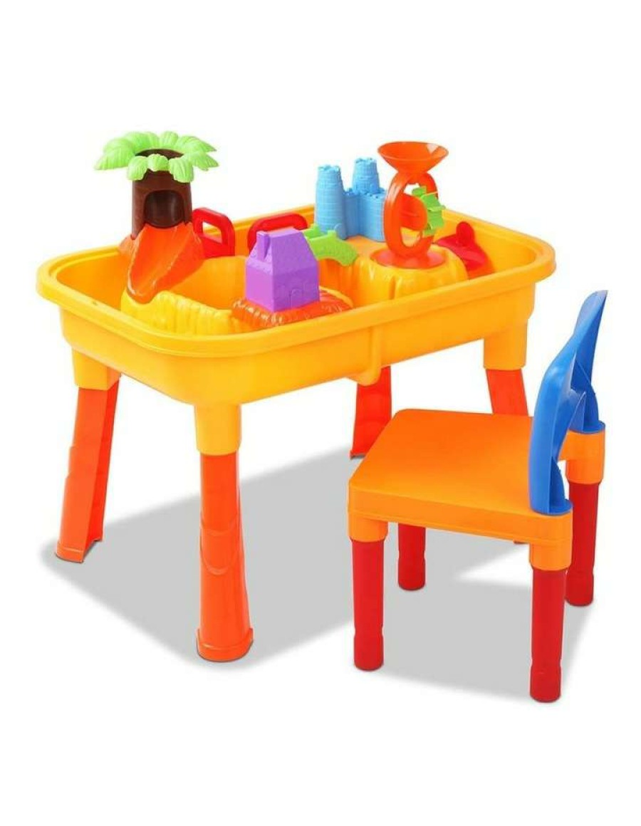 Vehicles * | Keezi Kids Table And Chair Sandpit Set Blue