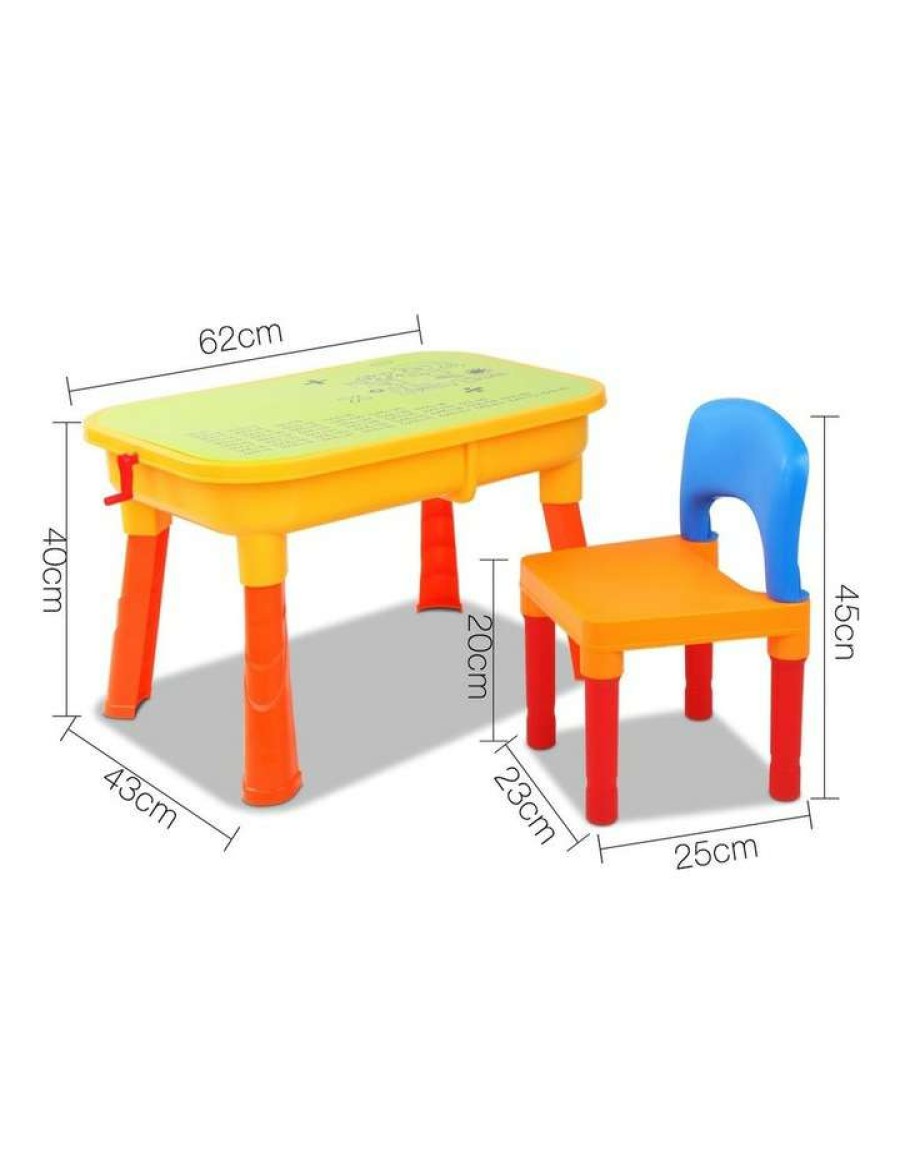 Vehicles * | Keezi Kids Table And Chair Sandpit Set Blue