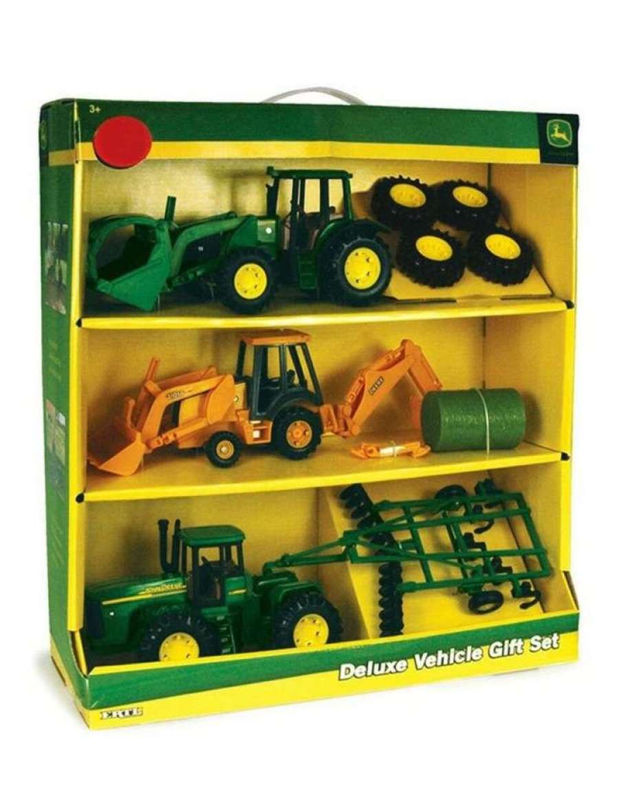 Nursery Toys * | John Deere Deluxe Value Set Loader/Tractor/Backhoe/Farm/Toys/Kids Play/Fun 20Cm