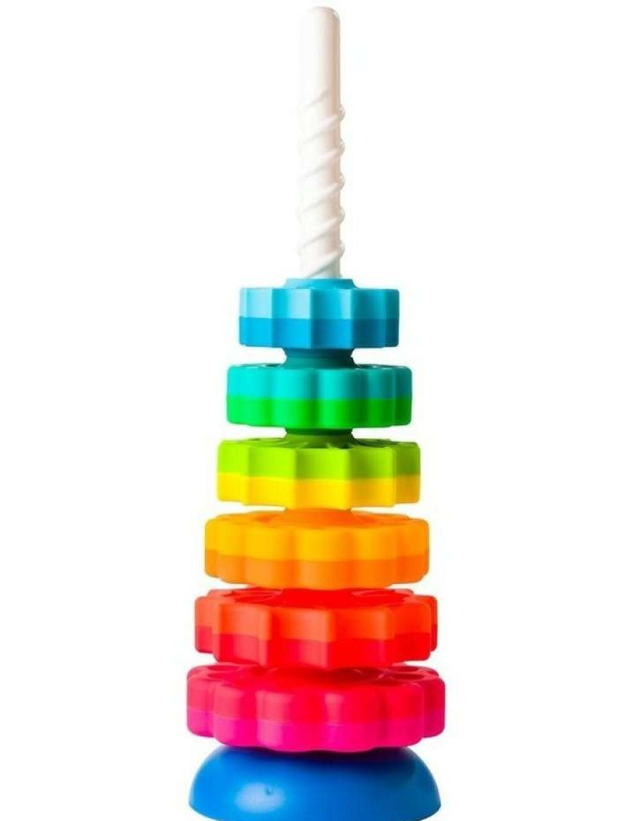 Nursery Toys * | Fat Brain Toy Co. Fat Brain Stacking Toy Co Spinagain 1-4Y Baby/Kids/Bpa Free Plastic Screw Disc