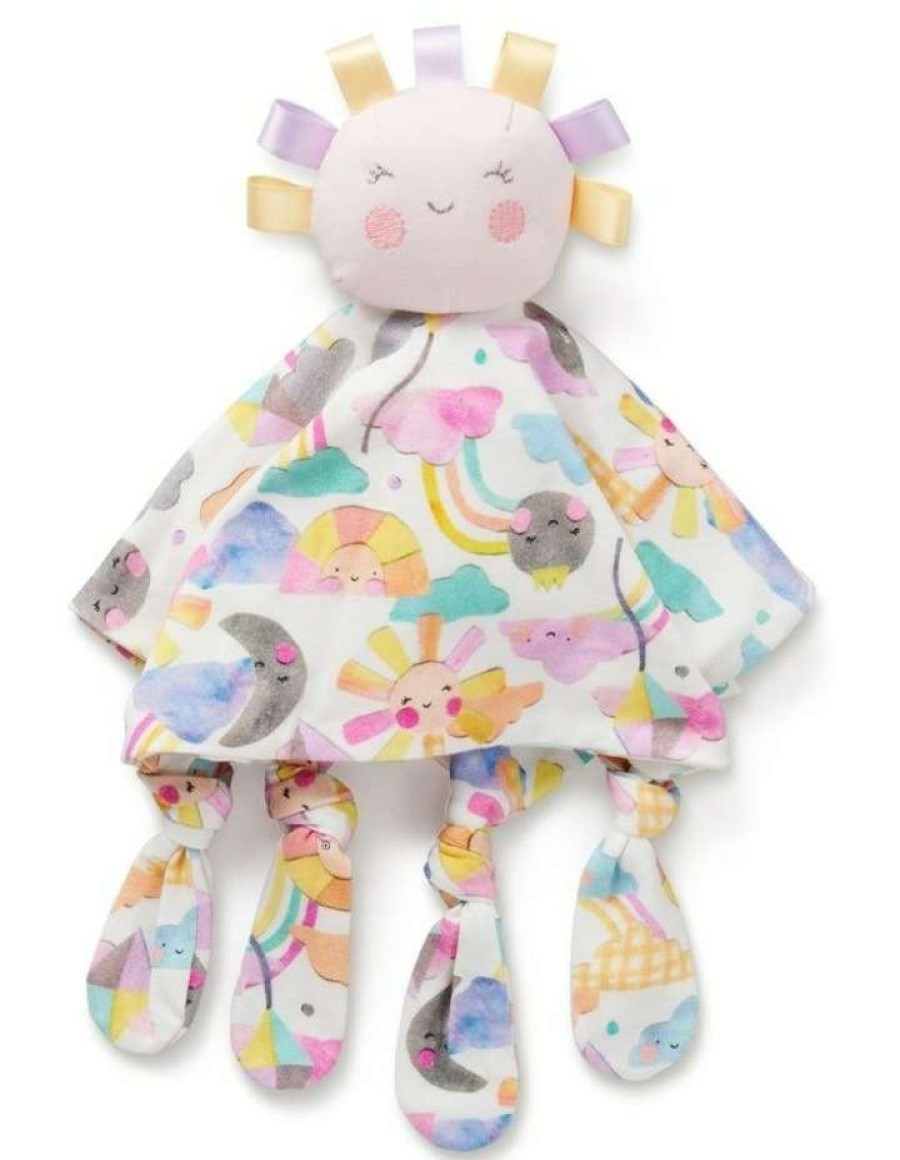 Nursery Toys * | Little Green & Co Sunshine Jersey Comforter Friend Multi Pink