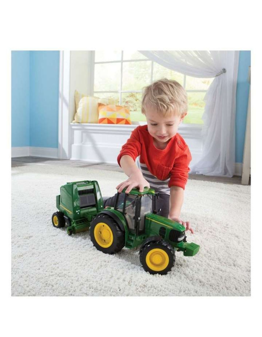 Nursery Toys * | John Deere Big Farm Tractor & Hay Baler/Toy/Kids/Children/Play/ Ertl 1:16 3Years