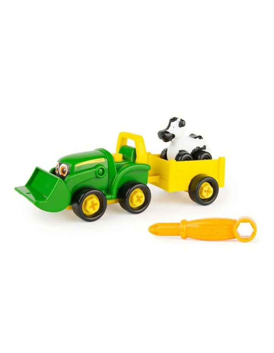 Nursery Toys * | John Deere Build A Buddy Scoop Tractor Kids Vehicle Toy W/ Wagon 3Years Green