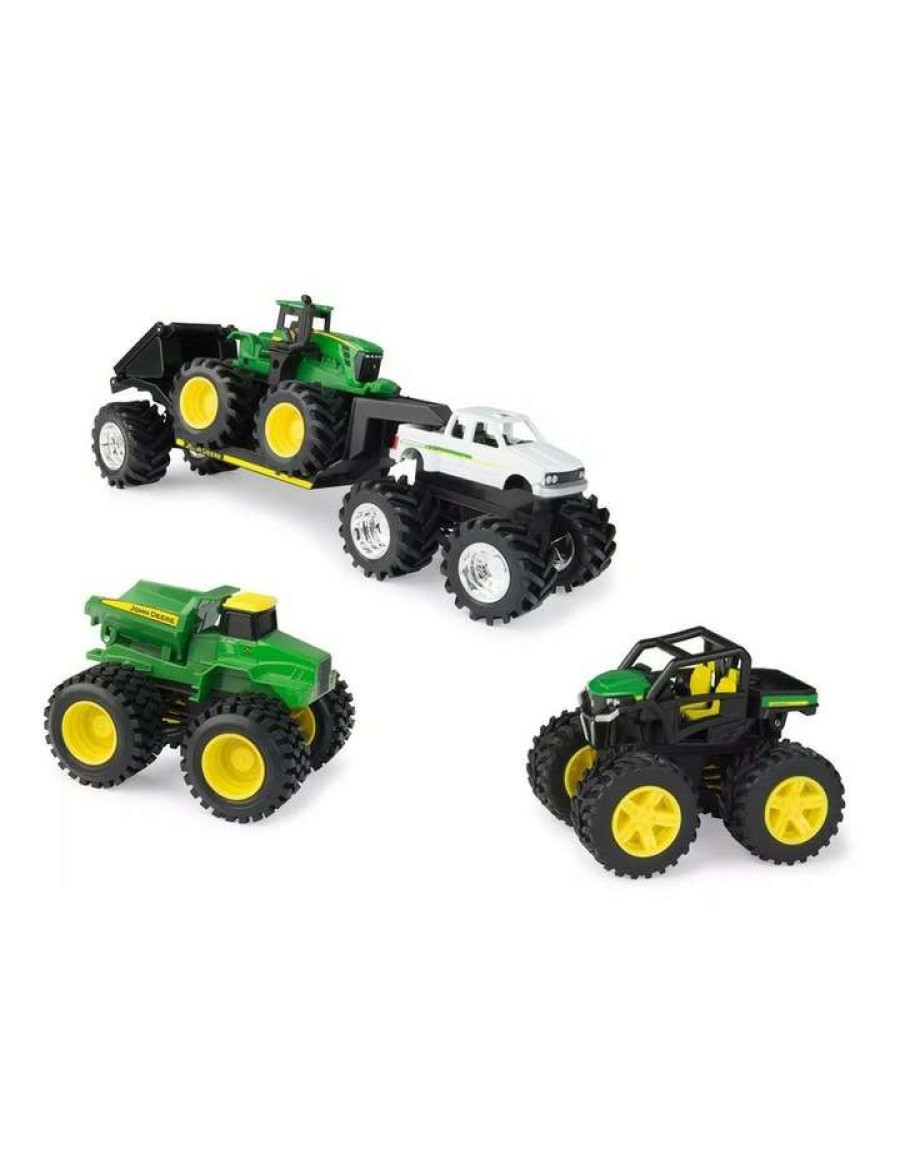 Nursery Toys * | John Deere Monster Tread Tractor/Dump/Pickup/Gator Truck/Trailer Set 5Piece 15Cm 3Years