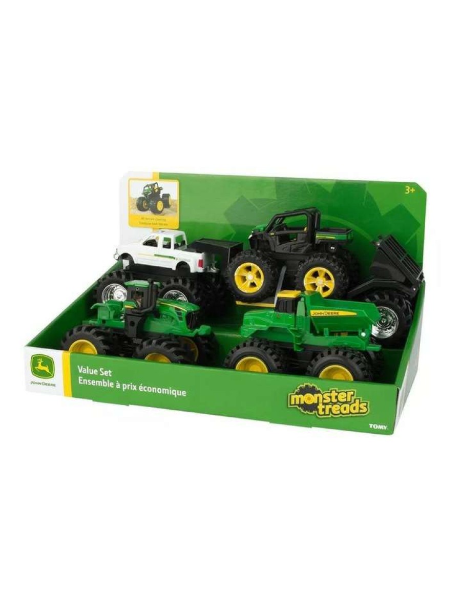 Nursery Toys * | John Deere Monster Tread Tractor/Dump/Pickup/Gator Truck/Trailer Set 5Piece 15Cm 3Years