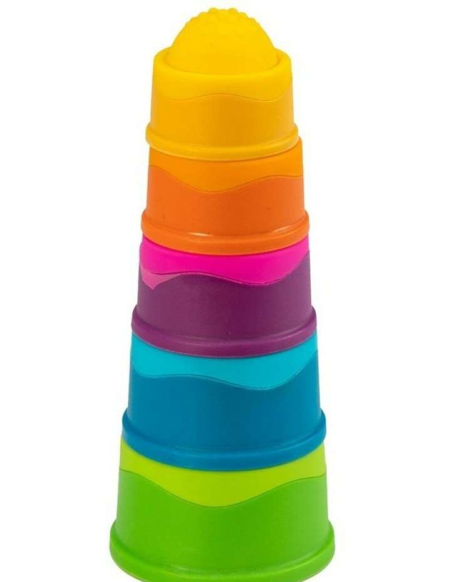 Nursery Toys * | Fat Brain Toy Co. Dimpl Stack For 6M Baby/Infants Bpa Free Silicone Stacking Toy