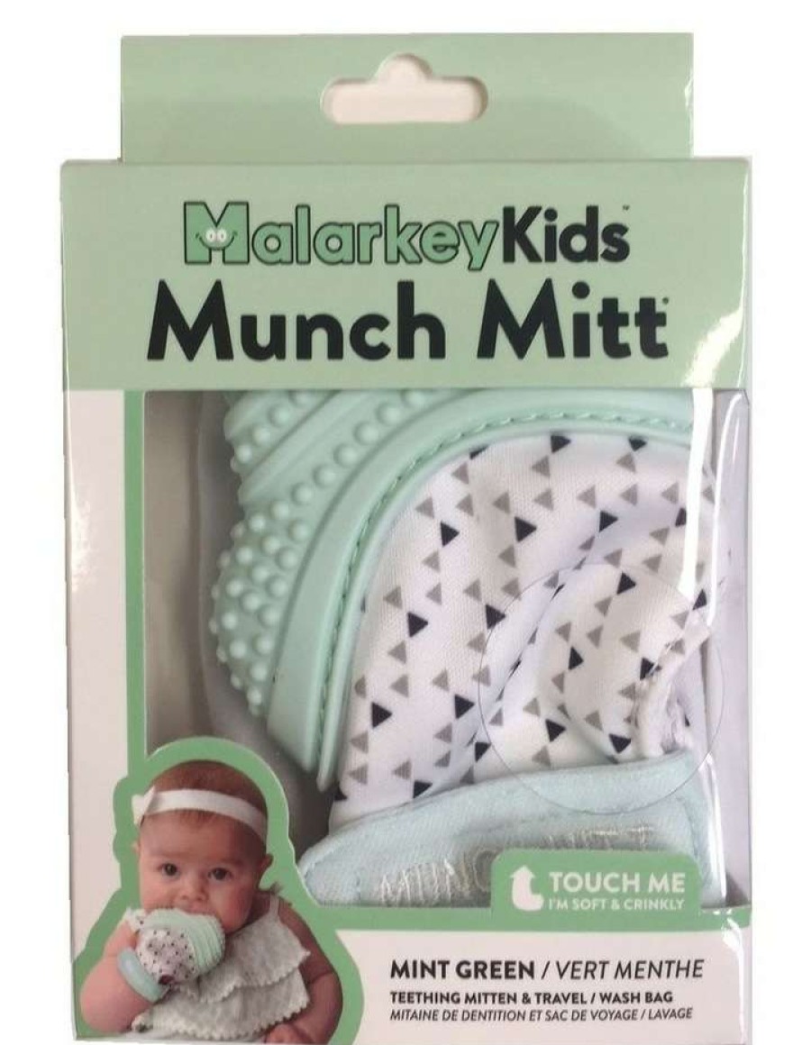 Play & Activity * | Malarkey Kids Munch Mitt Teething Mitten Mint Green