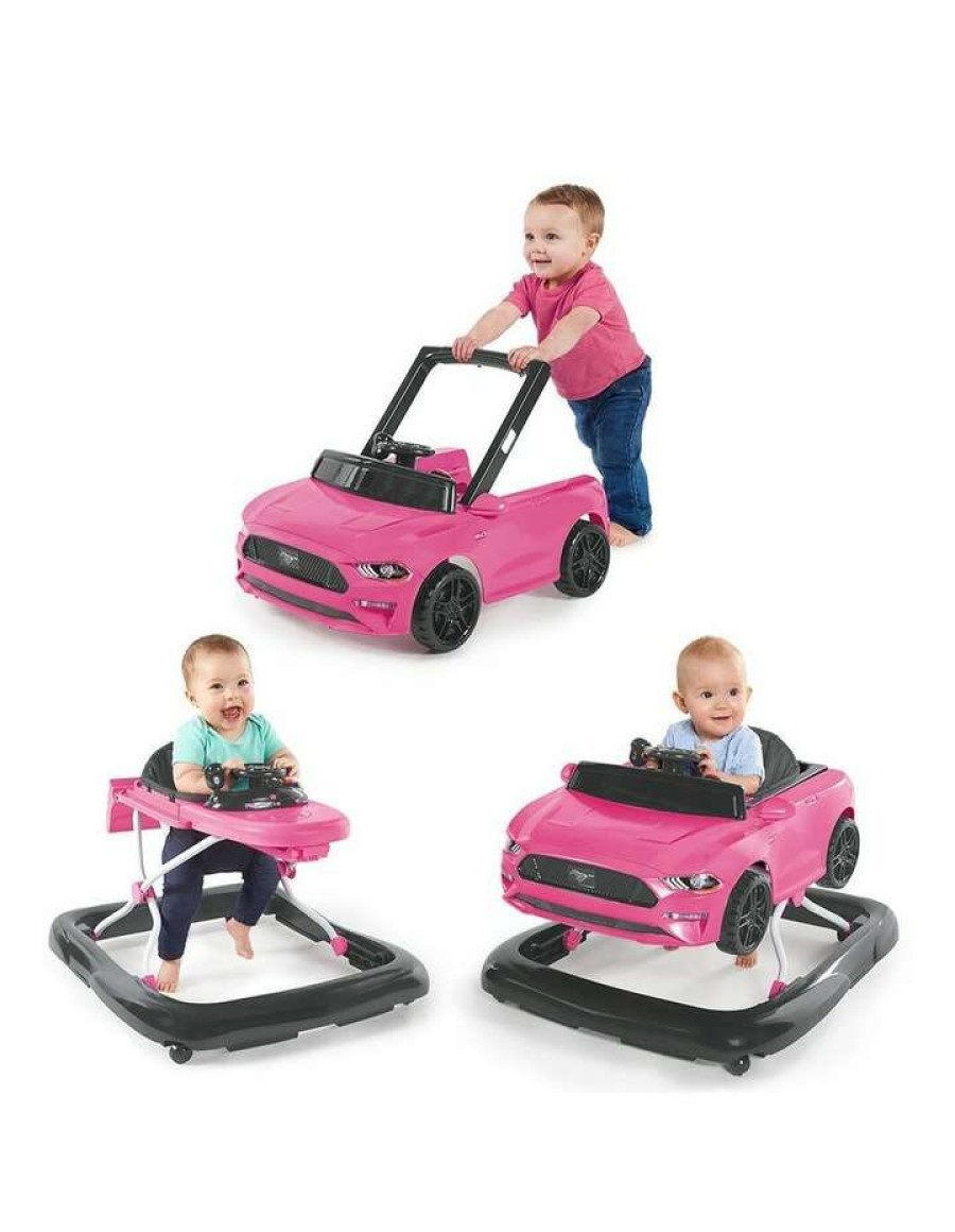 Vehicles * | Bright Starts Ford Mustang 3-In-1 Baby/Toddler Walker Toys/Car Push 6-12M Pink