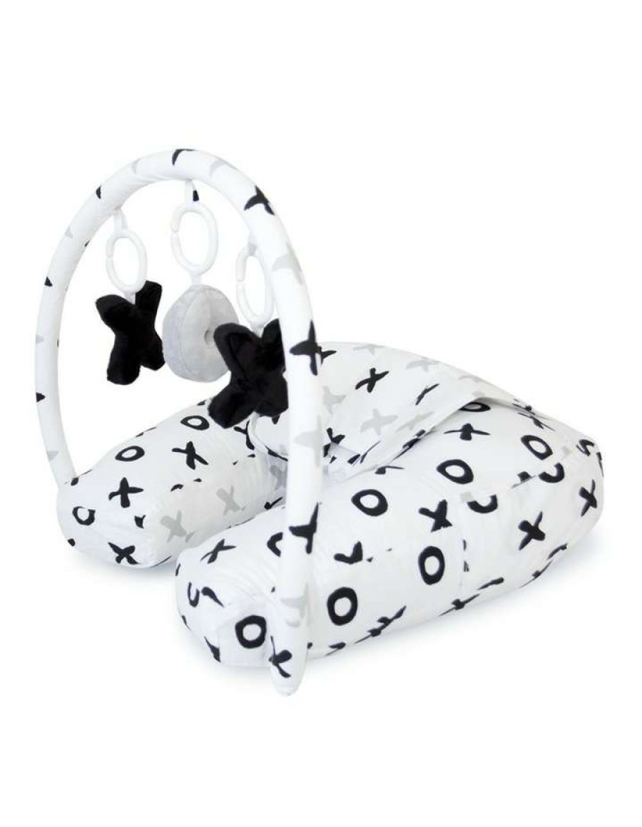 Soft & Plush Toys * | Babyhood Organic Nursing Pillow With Toybar Blk/White