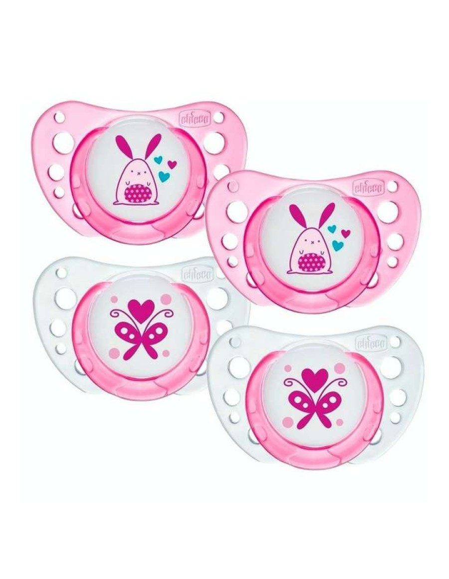 Soft Toys & Rattles * | Chicco Latex Physio Air Soother 0-6M 2 X 2Pk Girl No Colour